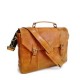 Portafolio tipo mensajero vintage 100% piel genuina color miel – para laptop de hasta 17″