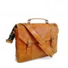 Portafolio tipo mensajero vintage 100% piel genuina color miel – para laptop de hasta 17″