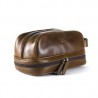 Estuche neceser de viaje y porta gadgets con doble compartimento color chocolate