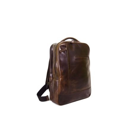 Backpack doble compartimento para Laptop 16” – 100% piel chocolate