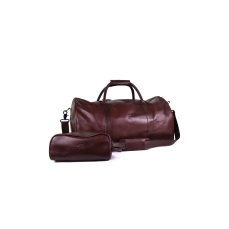 Maleta Duffel Bag Grande 100% Piel Color Marrón + estuche gratis!!