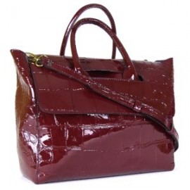 Bolsa Flap – 100 % piel charol Cherry grabado